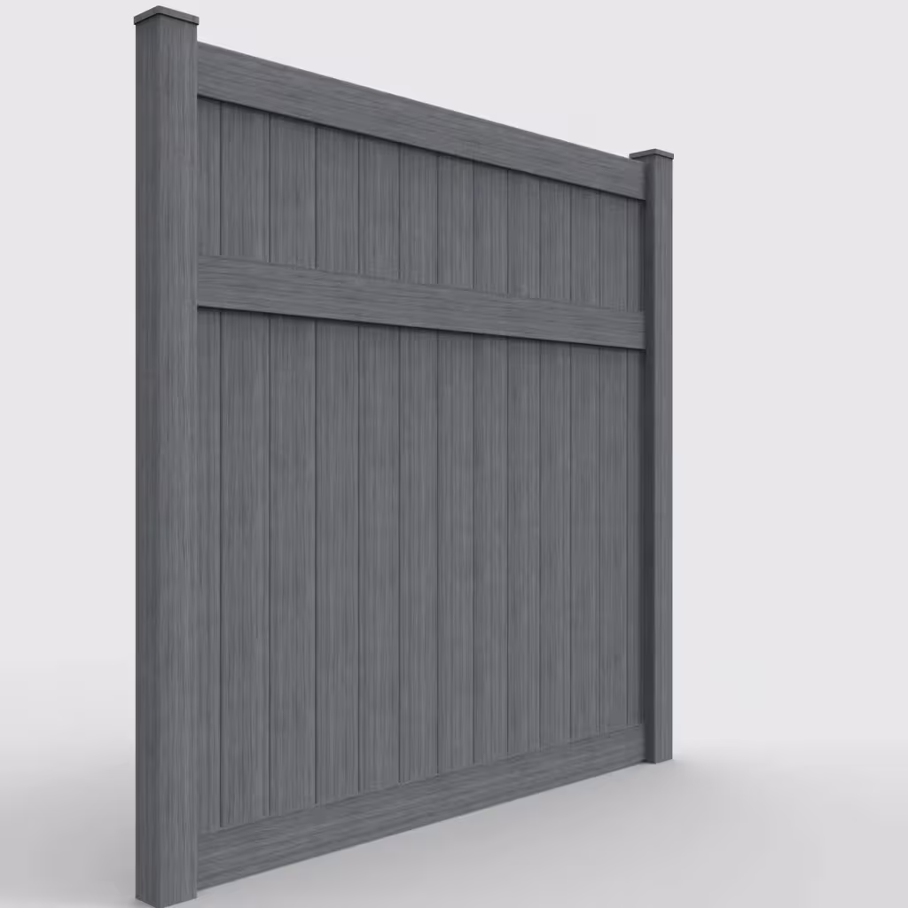 Arctic blend vertical privacy 8 ft fence, right-side view