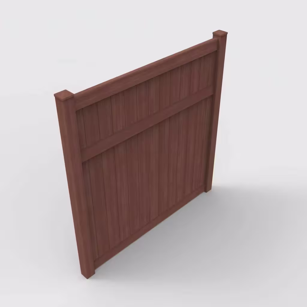Brazilian blend vertical privacy 8 ft fence, isometric view
