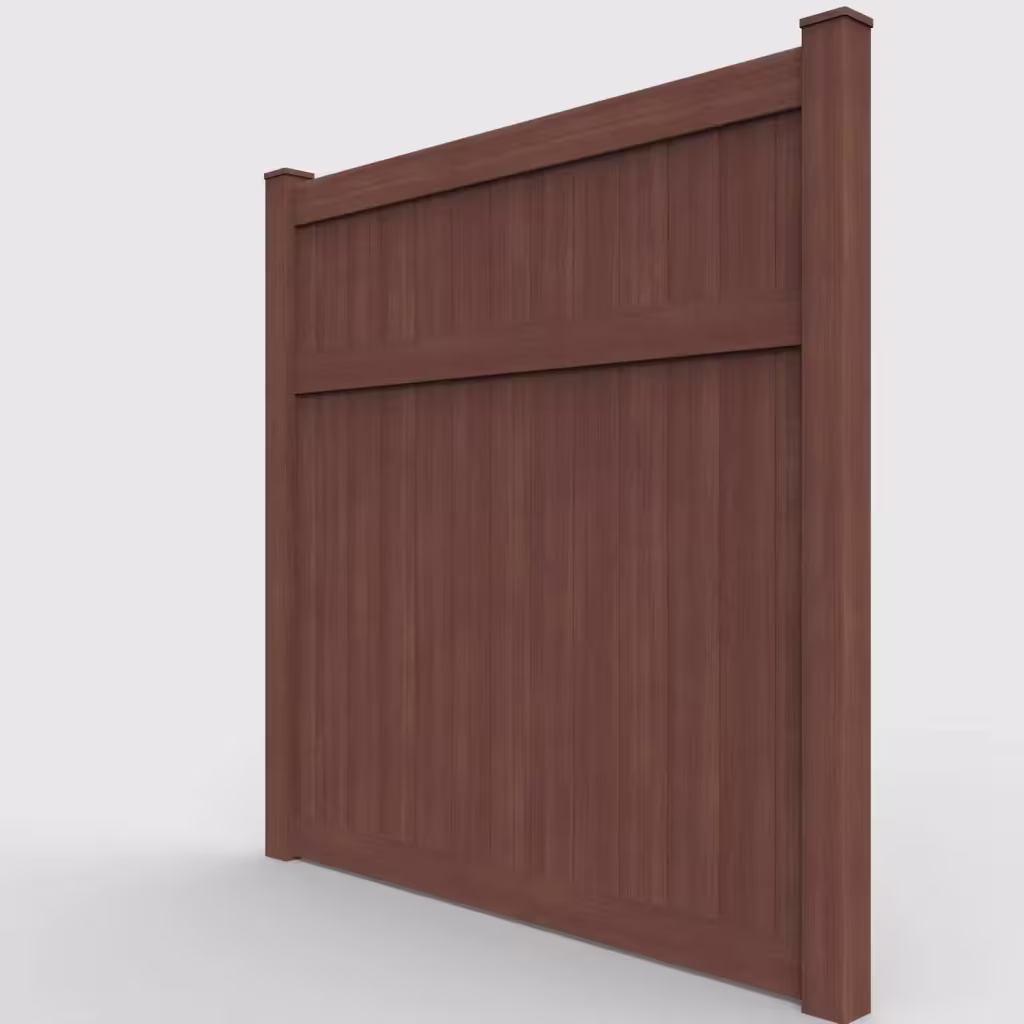 Brazilian blend vertical privacy 8 ft fence, left-side view