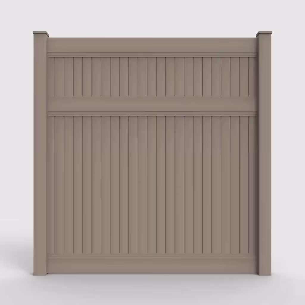 Clay vertical privacy 8 ft fence, front view