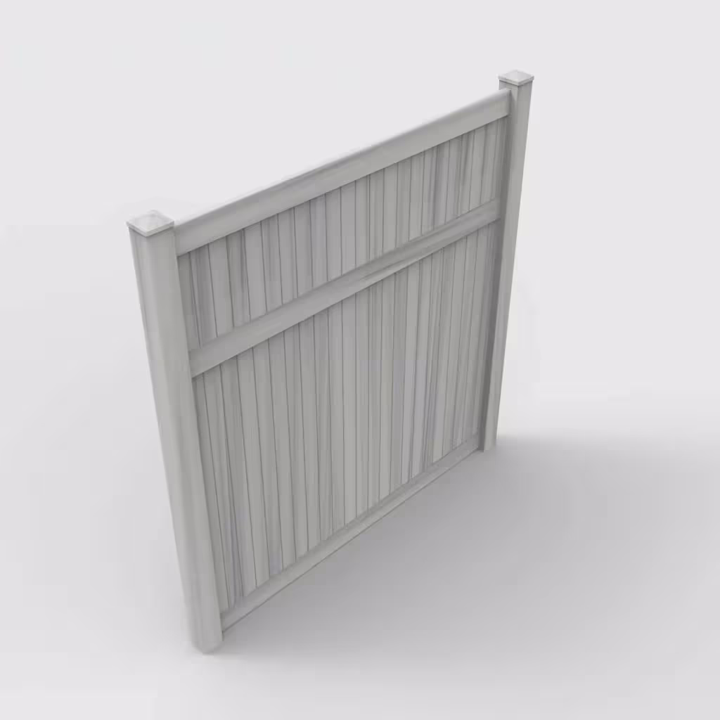 Coastal cedar vertical privacy 8 ft fence, isometric view
