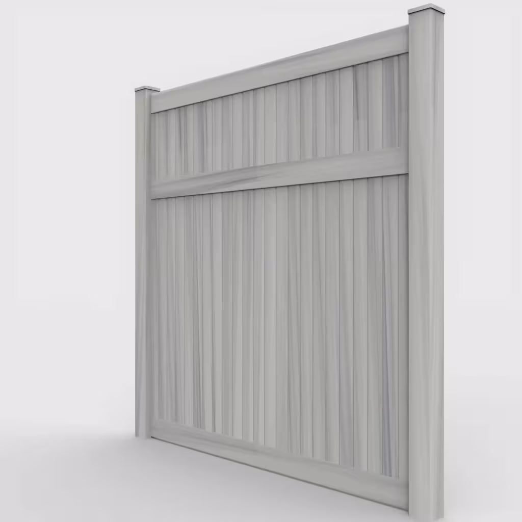 Coastal cedar vertical privacy 8 ft fence, left-side view