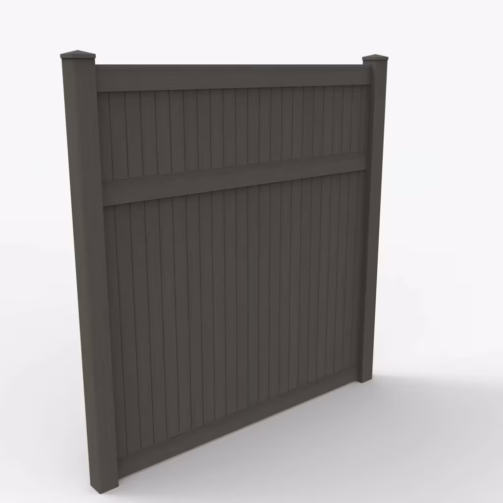 D. walnut vertical privacy 8 ft fence, main view