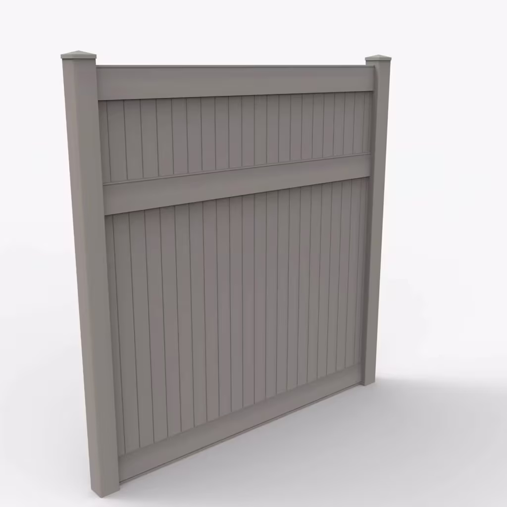 Gray vertical privacy 8 ft fence, main view