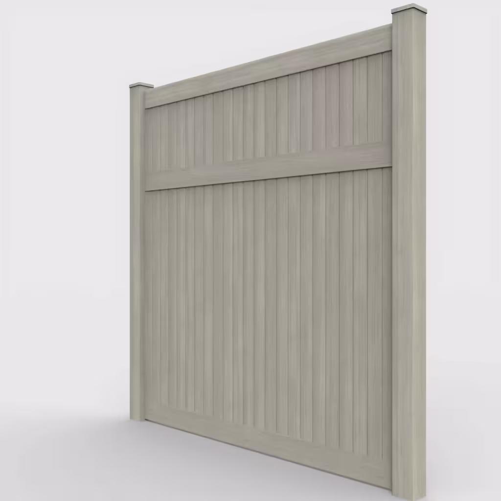 Mesquite vertical privacy 8 ft fence, left-side view