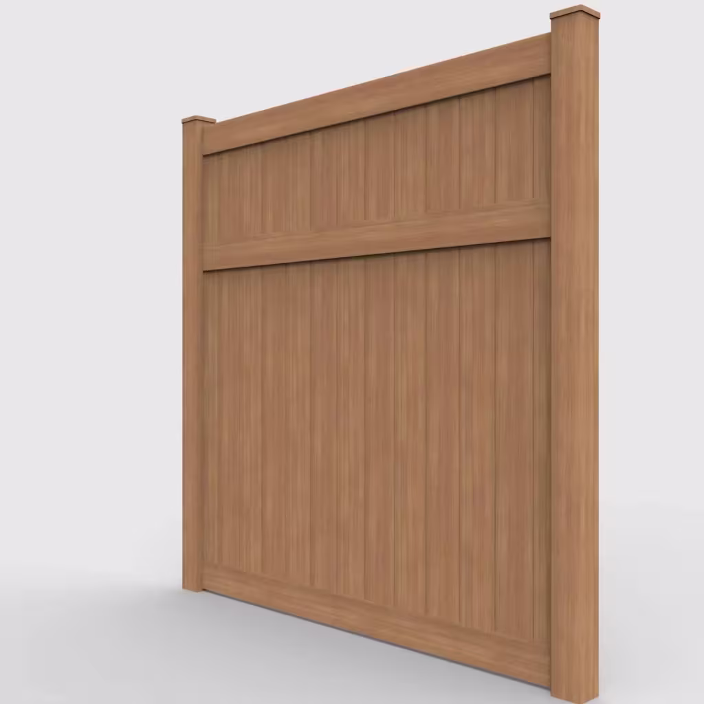 Sierra blend vertical privacy 8 ft fence, left-side view