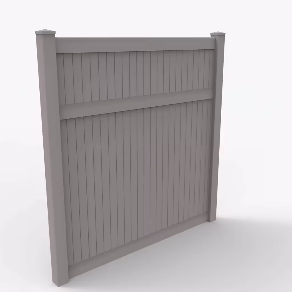 Slate gray vertical privacy 8 ft fence, main view