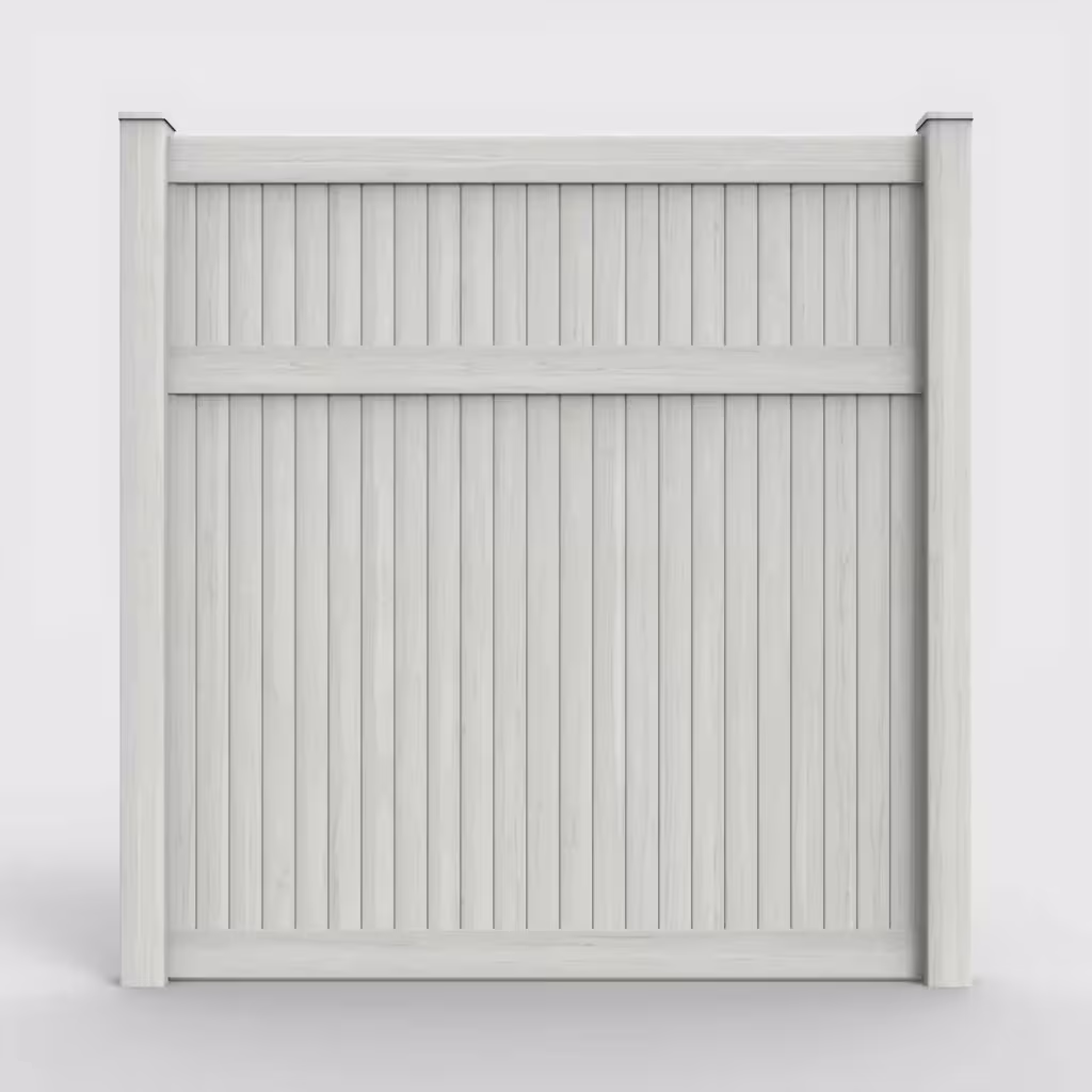 W. aspen vertical privacy 8 ft fence, front view