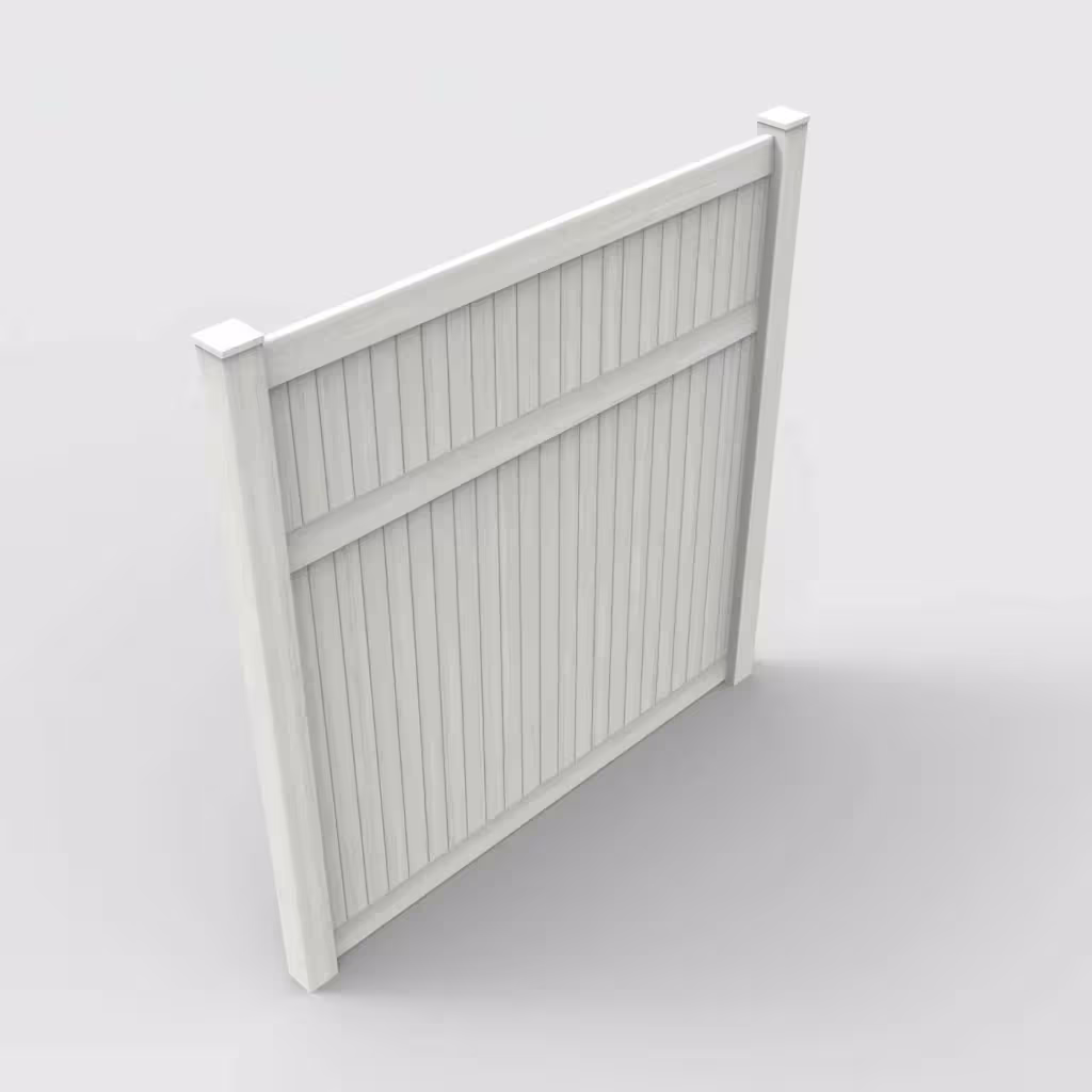 W. aspen vertical privacy 8 ft fence, isometric view
