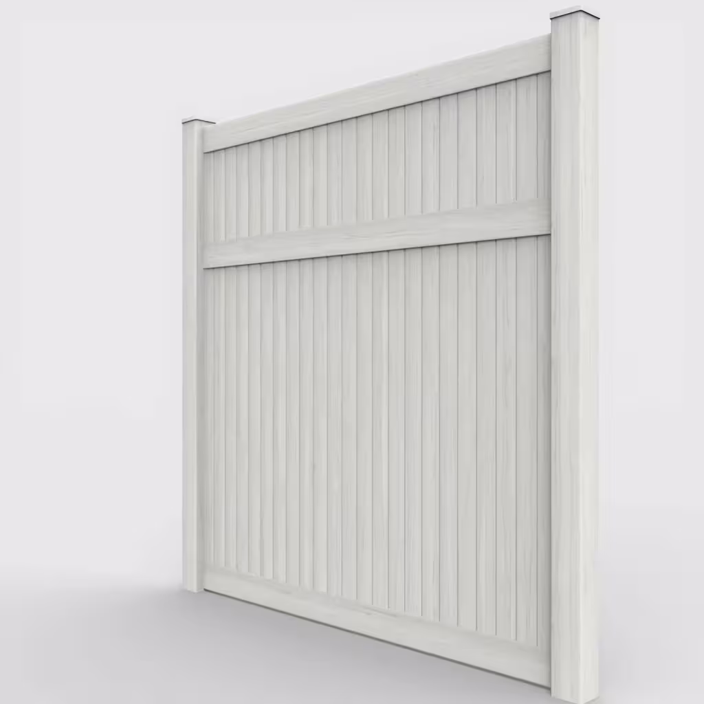 W. aspen vertical privacy 8 ft fence, left-side view