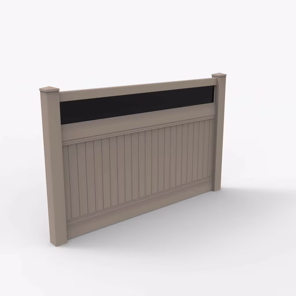 Clay vertical privacy with acrylic top 5 ft fence, main view