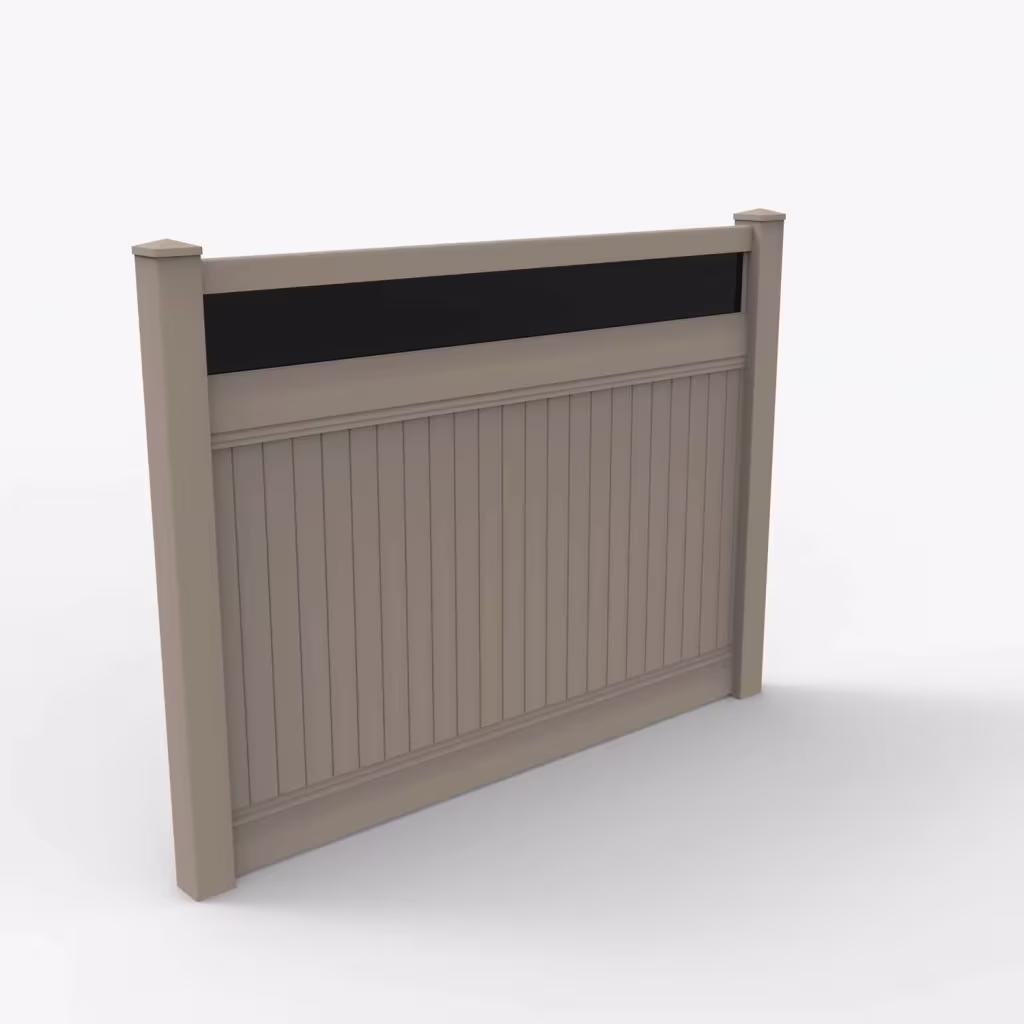 Clay vertical privacy with acrylic top 6 ft fence, main view