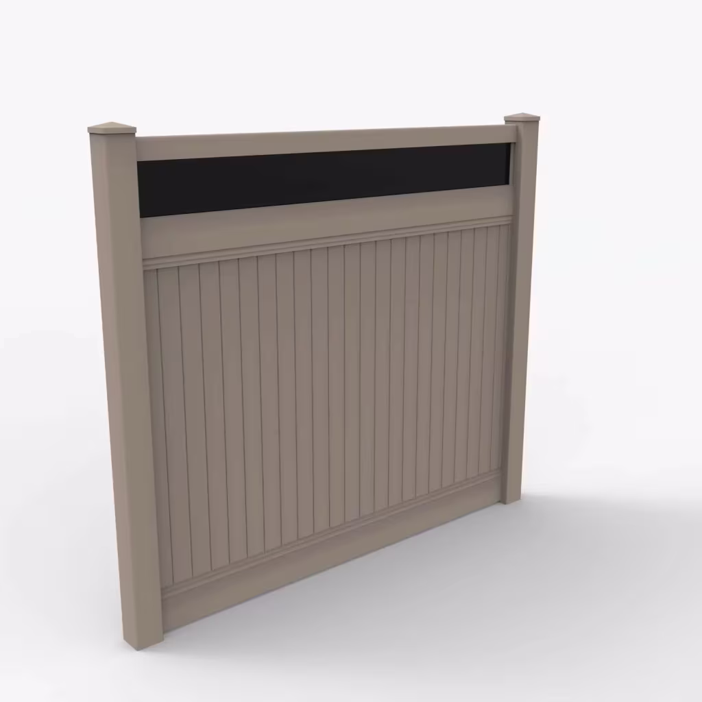 Clay vertical privacy with acrylic top 7 ft fence, main view