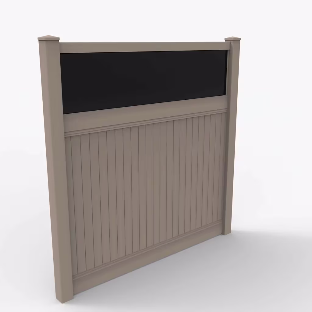 Clay vertical privacy with acrylic top 8 ft fence, main view