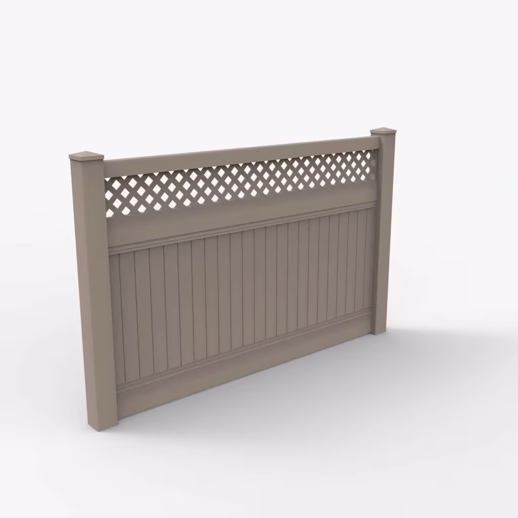 Clay vertical privacy with lattice top 5 ft fence, main view