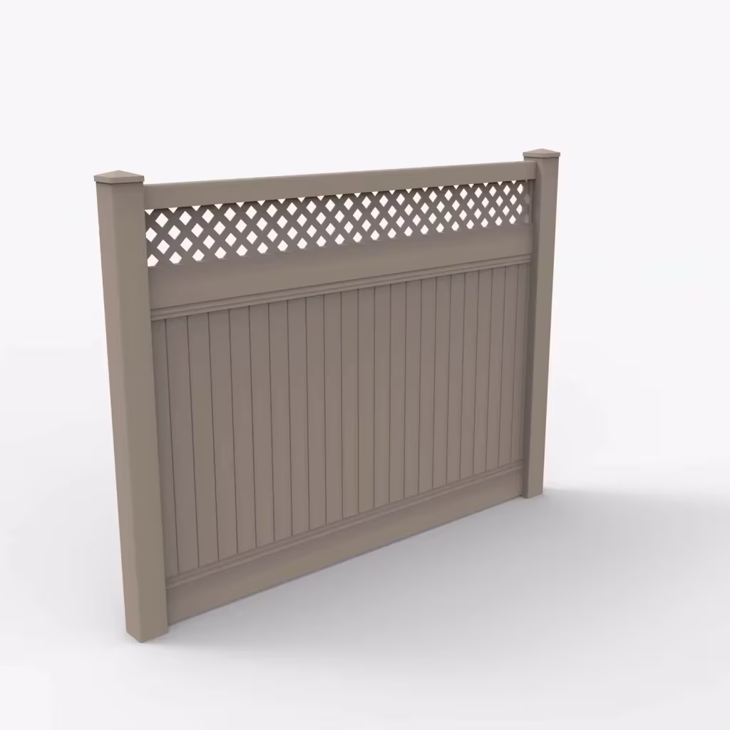 Clay vertical privacy with lattice top 6 ft fence, main view