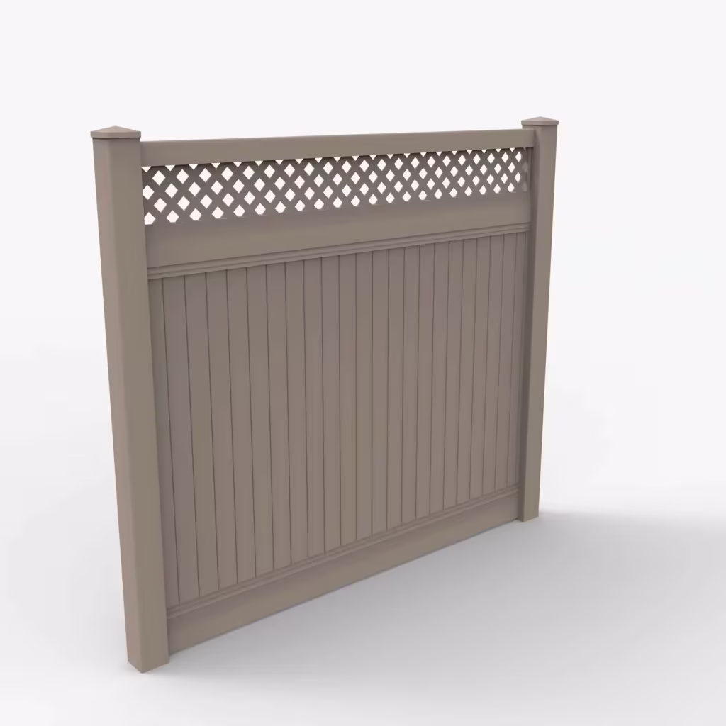 Clay vertical privacy with lattice top 7 ft fence, main view