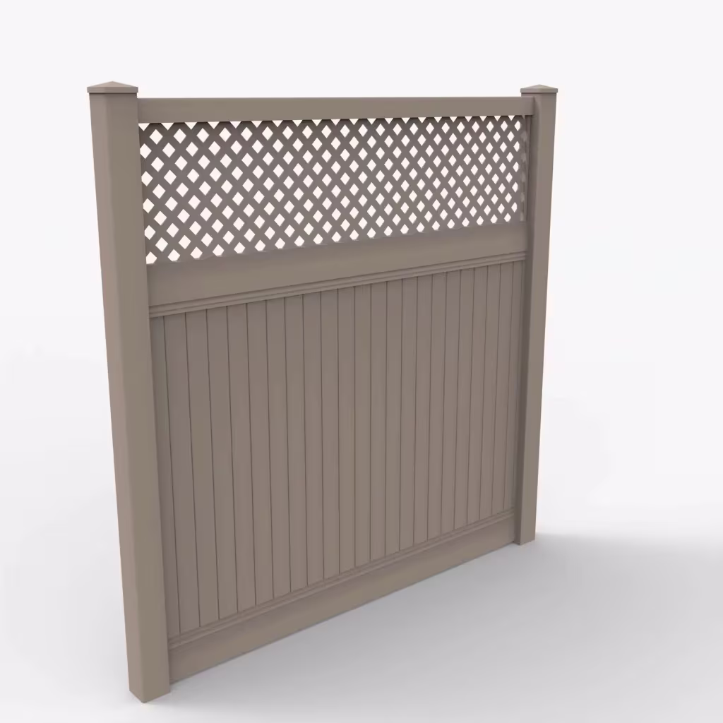 Clay vertical privacy with lattice top 8 ft fence, main view