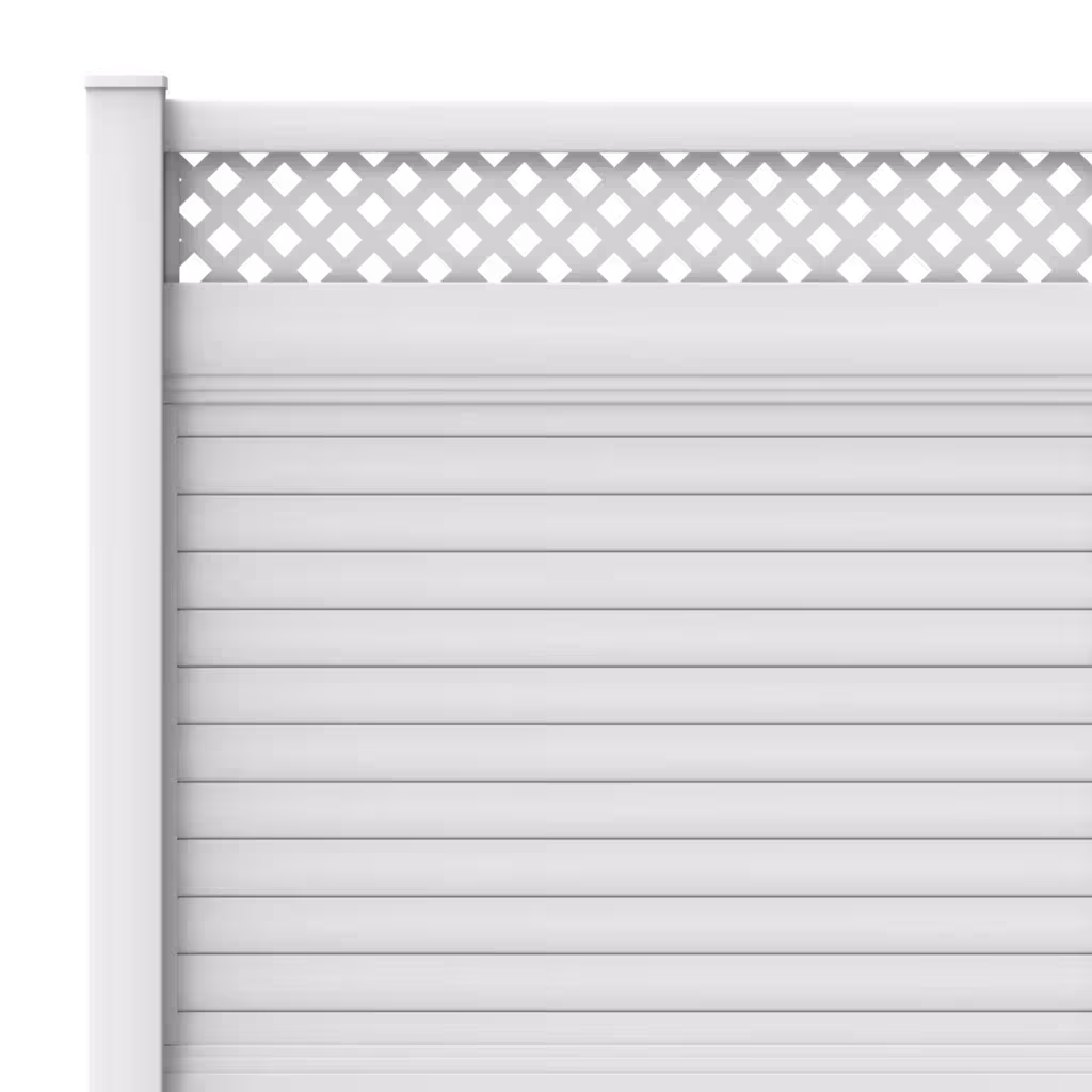 Vinyl Horizontal Privacy Fence Panel w/Lattice Top