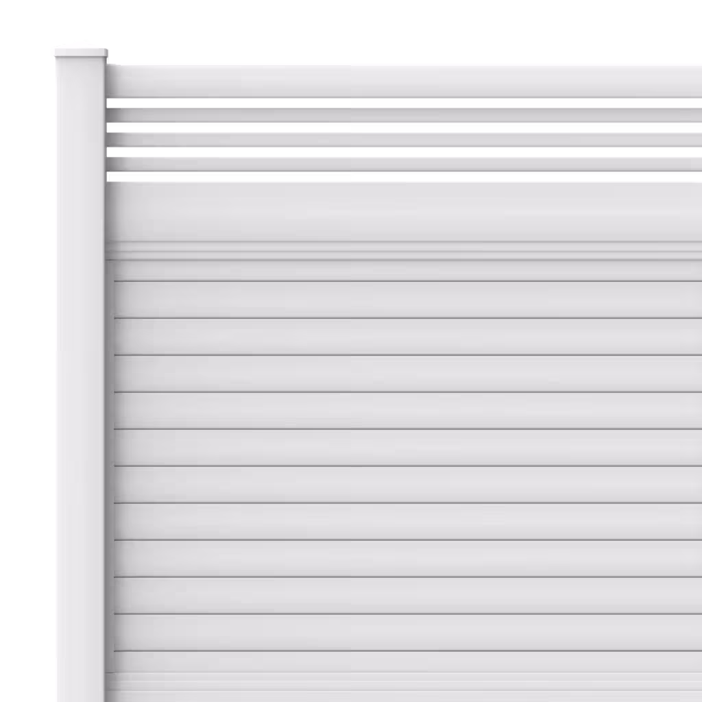 Vinyl Horizontal Privacy Fence Panel w/Horizontal Picket Top